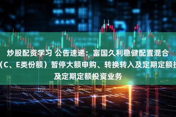 炒股配资学习 公告速递：富国久利稳健配置混合型基金（C、E类份额）暂停大额申购、转换转入及定期定额投资业务